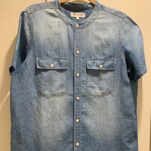 Madewell   Chambray (cotton, linen tencel)  mix.. beautiful color  sz L